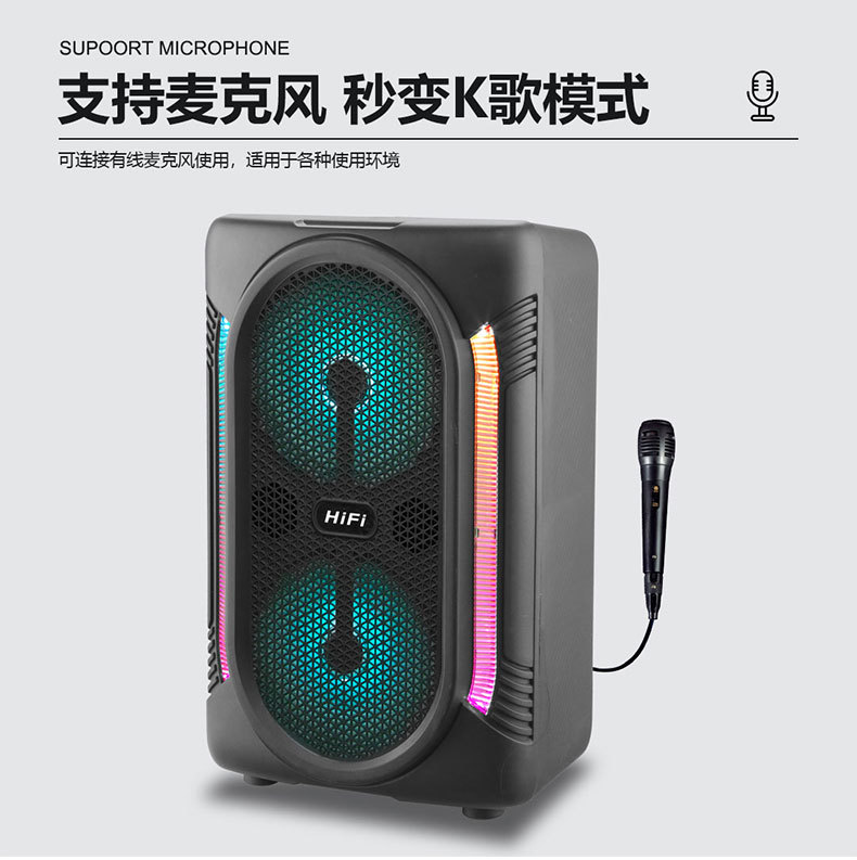 Dual 6.5-inch speaker RX-6219 home multi-functional portable Bluetooth speaker, outdoor high-volume basket tooth audio system pic 7