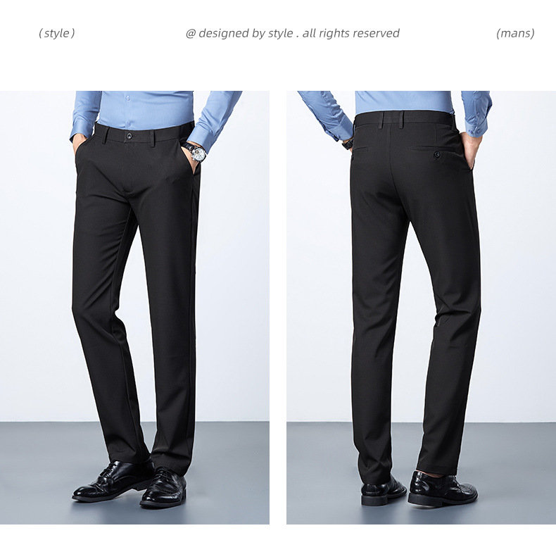 加绒加厚西裤男弹力冬季免烫商务垂感休闲裤男免烫上班男士直筒裤详情9