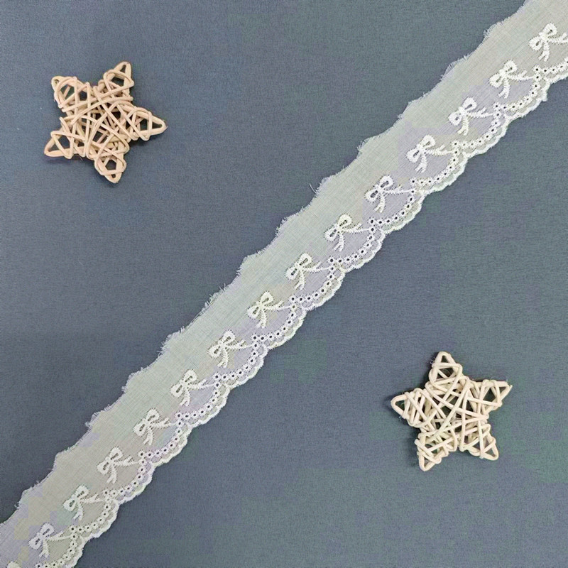 Wholesale of cotton embroidered lace, hollowed-out lace, embroidered skirt hem, clothing accessories, milk silk, perforated, barcode 2.5 pic 132