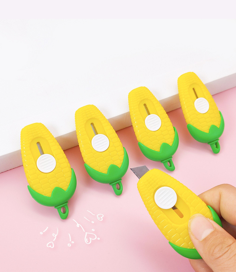 Cartoon corn mini utility knife, student cute wallpaper knife, paper cutting knife, small parcel opening and unboxing knife wholesale pic 11