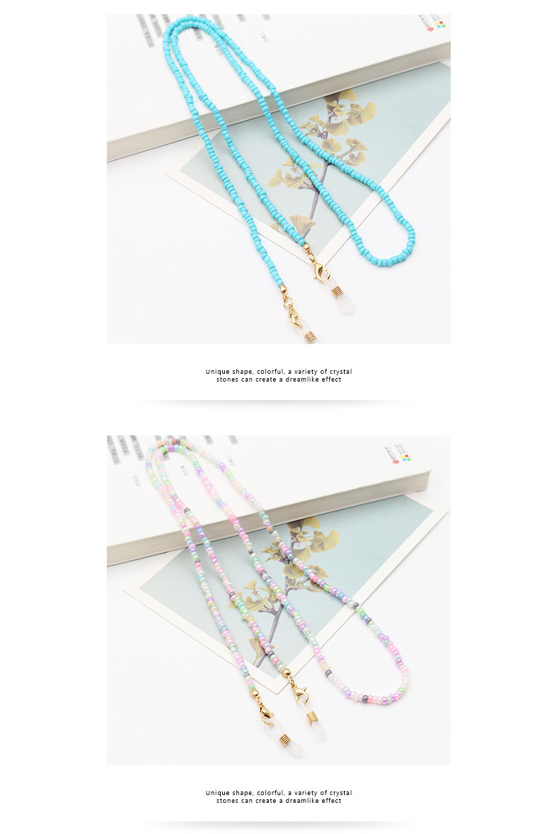 Factory direct sales of high-end eyeglass chains and anti-drop mask chains with mixed and matched rice beads from Europe, America, Japan and South Korea pic 6