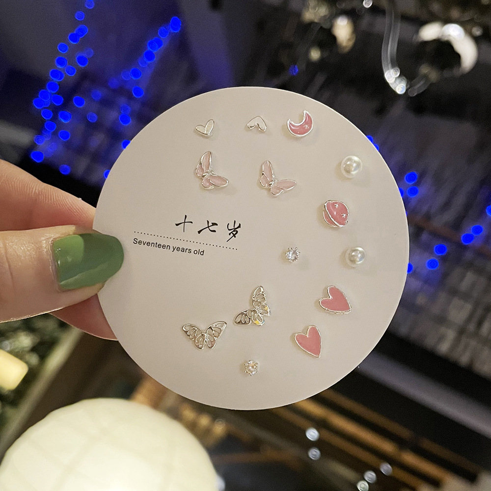 Exquisite and compact one-week stud set of earrings, 2023 new trendy and simple S925 earrings for women pic 34