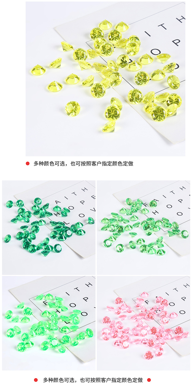 Wholesale of 20mm diamond imitation Taiwan acrylic pointed-bottom diamond acrylic jewelry accessories for export pic 14