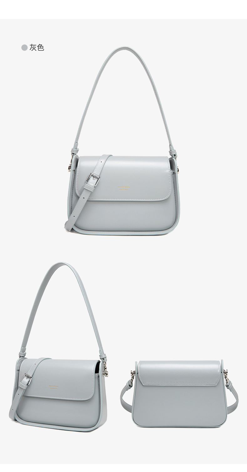 跨境新款2024秋季复古马鞍包小方包女百搭高档真皮感手提斜挎包包详情11