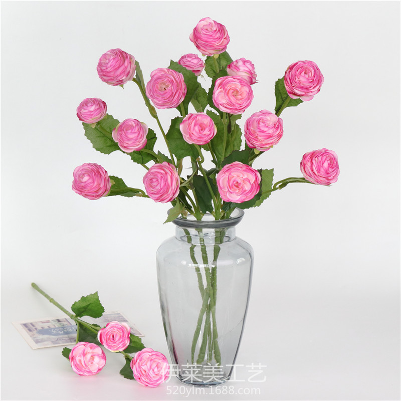 Simulated 3-head small lotus flowers for living room and bedroom decoration, artificial flowers, home decoration ornaments, simulated flower bouquets pic 27