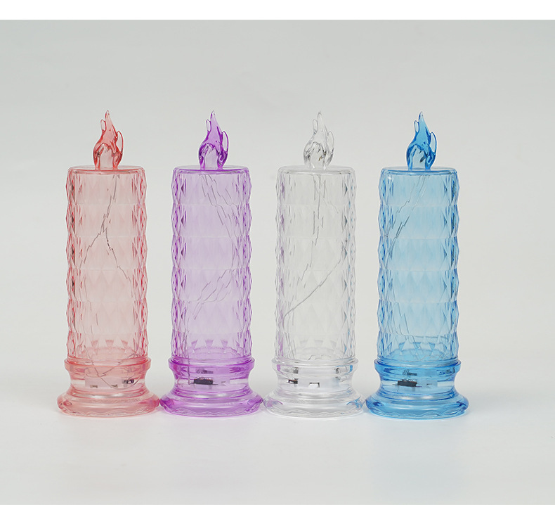Wholesale transparent diamond-shaped LED electronic candle lights, birthday, wedding decoration, Christmas, Halloween projection atmosphere lights pic 9