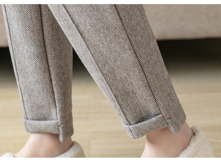 New casual pants for autumn and winter: thickened tweed pants, high-waisted radish pants, loose skinny pants, versatile cigarette tube pants pic 20