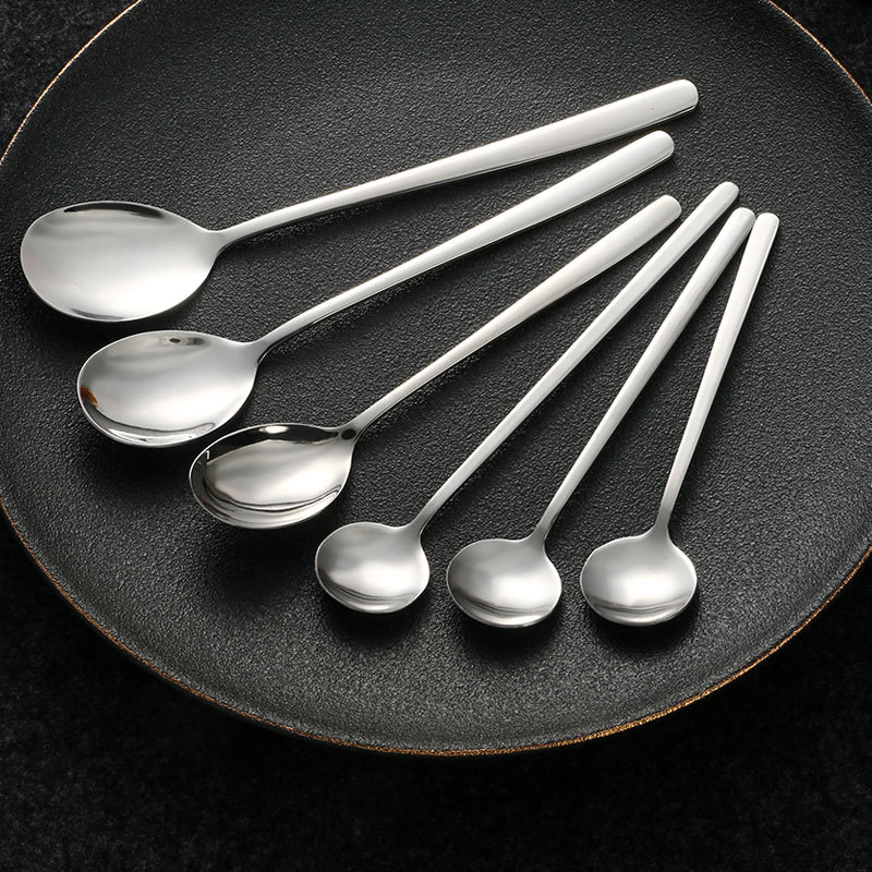 名瑞304不锈钢勺子高颜值调羹搅拌勺家用长柄喝汤吃饭勺宝宝汤匙详情4