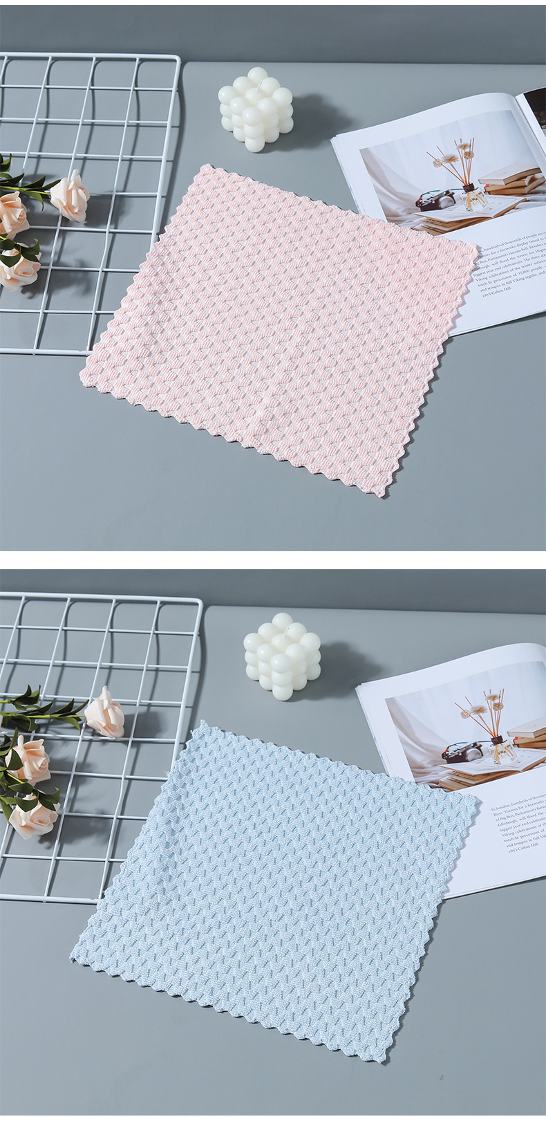 Wholesale microfiber absorbent kitchen towels, furniture cleaning cloths, car cleaning cloths, glass cleaning cloths without leaving marks, cleaning scouring pads and towels pic 8