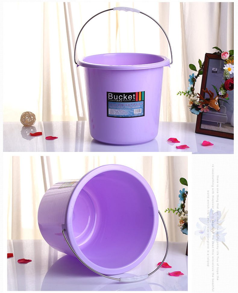 Thickened small plastic bucket from the origin, 13L shock-resistant plastic bucket, portable household car wash bucket pic 12
