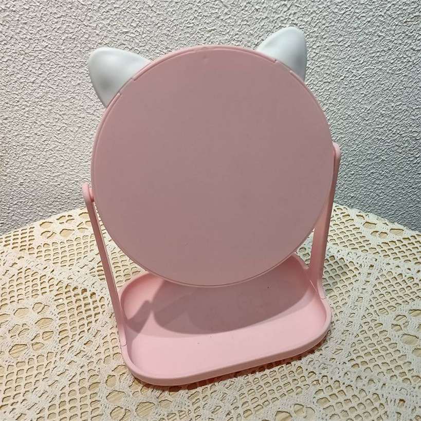 New tray stand vanity mirror, rabbit ear mirror, dressing mirror, round and rotatable double-sided cat ear mirror pic 16