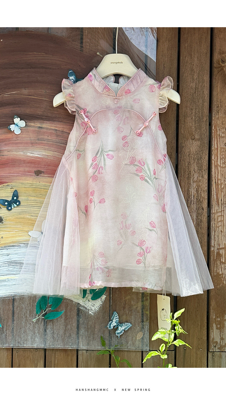 国潮女童夏装汉服套装新中式无袖两件套儿女详情15