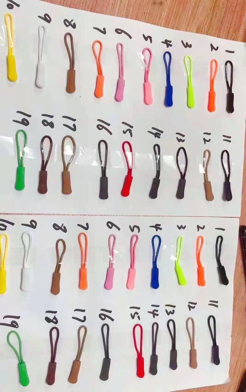 Wholesale of clothing plastic zipper pulls, zipper tails, backpack pull tail rope accessories, pull tail silicone pull plates, chain heads in stock pic 8