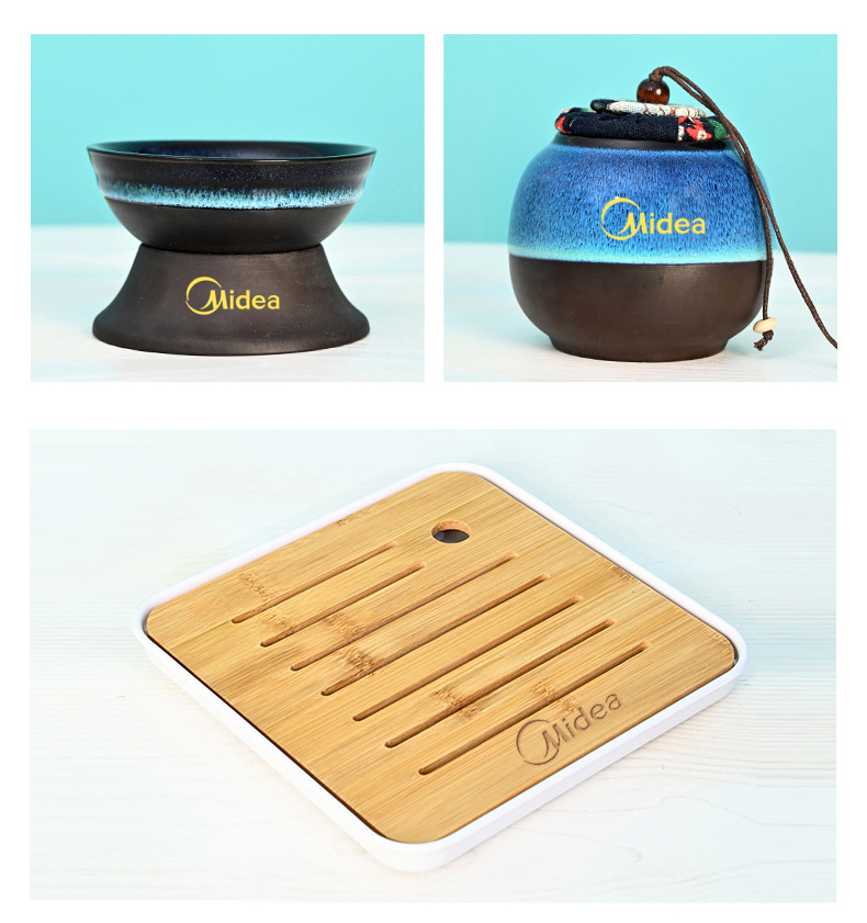 Creative national trend kiln-transformed starry sky tea set, portable travel gift box, business event souvenir, logo customization pic 2