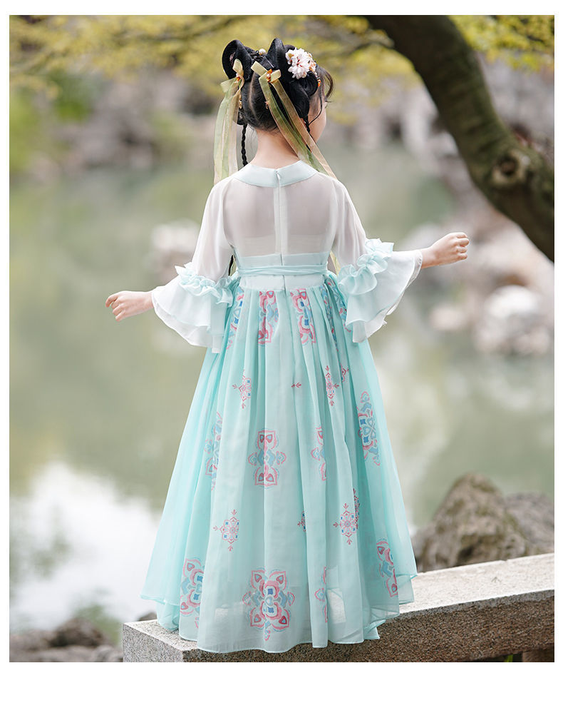 汉服女童超仙古装襦裙薄款风儿童连衣裙小女孩古风童装唐装夏汉服详情14
