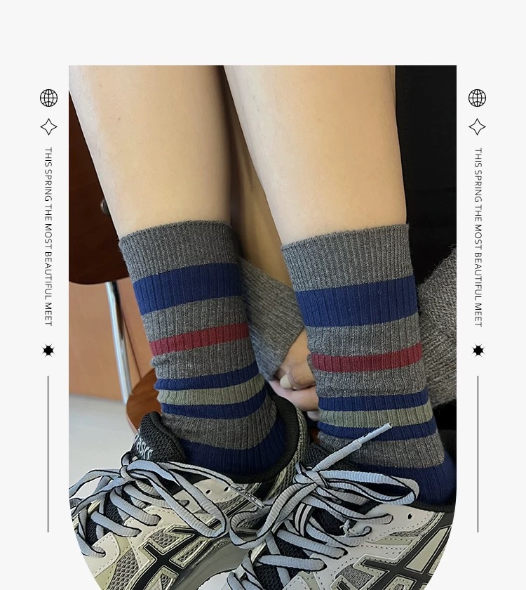 Calcetines stand one piece generation vintage crash color calcetines rayas medias de mujer ins tidal otoño invierno algodón personalidad academia viento largo staps staps calcetines one piece generation pic 6