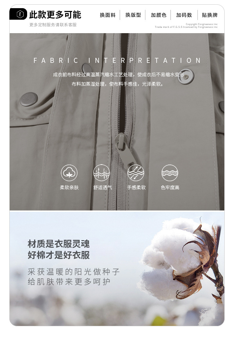FGSS男装|2022秋冬新款潮牌薄款抽绳立领立体多口袋拉链夹克外套详情5