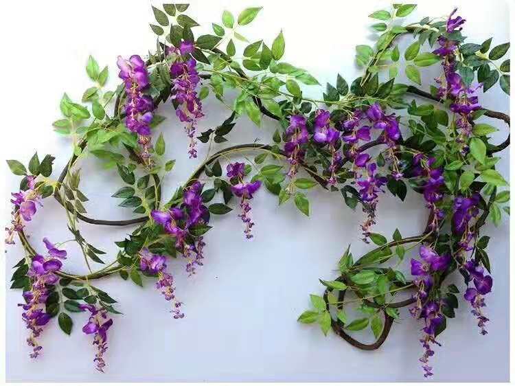 110CM simulated wisteria flower, simulated bean flower branch, bean flower strip, simulated wisteria hanging, simulated bean flower branch, wisteria strip pic 25