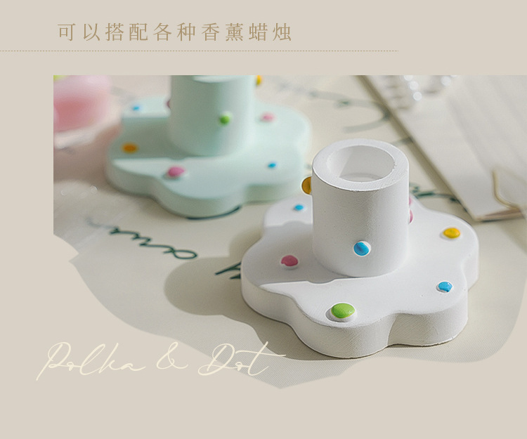 Candle and candlestick atmosphere decorative piece, creative home desktop decoration candlestick, cross-border gypsum scented candle base pic 13