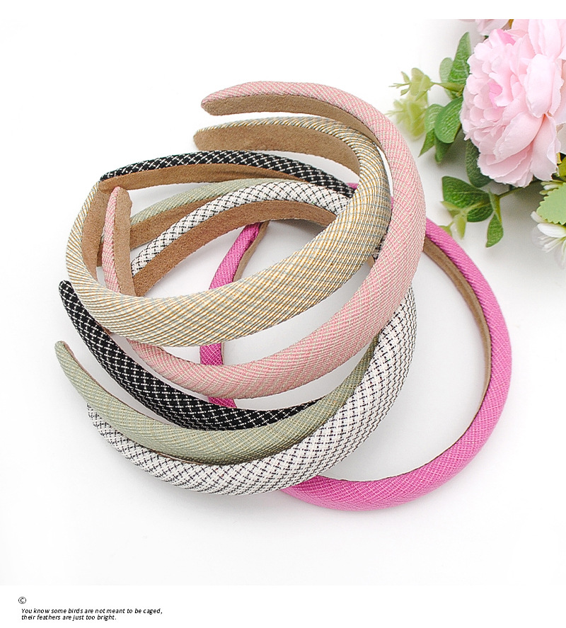 复古法式小香风宽边海绵发箍小方格增高颅顶秋冬外出压发饰头箍女详情10