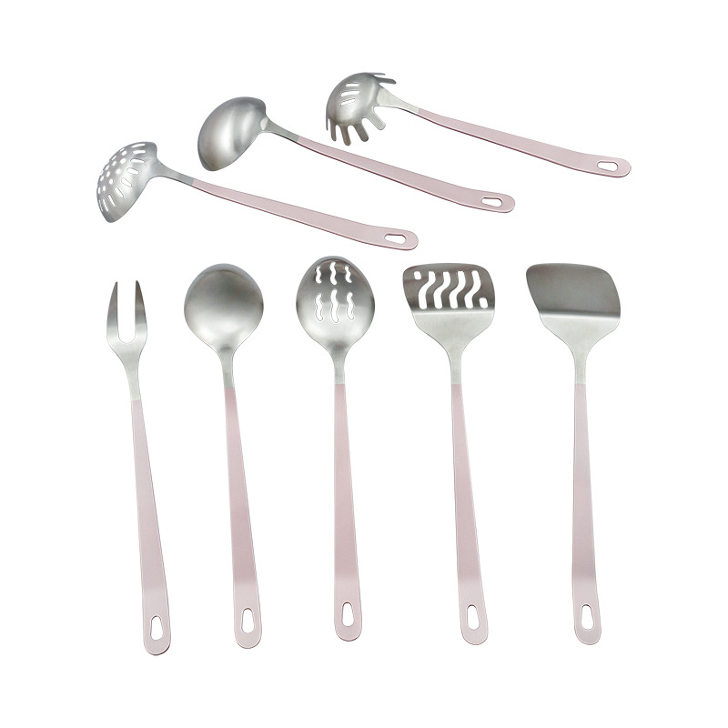 Stainless steel kitchenware set, kitchen utensils, cooking spoons, spatulas, strainers, soup spoons, rice spoons, eight-piece set, gift kitchenware pic 3