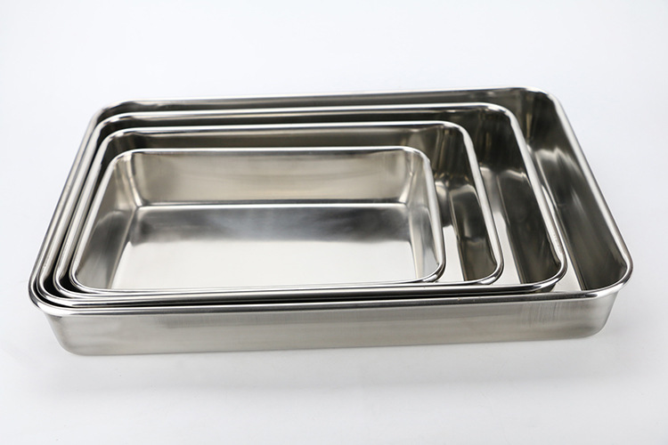Factory direct sales of stainless steel towel trays, non-magnetic multi-purpose rectangular trays, trays, square trays, steaming trays, hotels pic 11