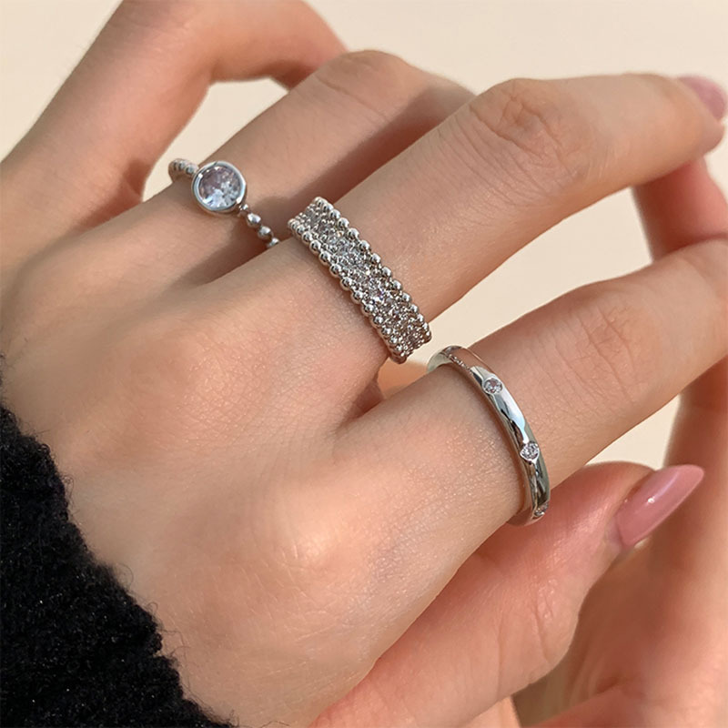 精致月光石素圈戒指女轻奢高级感指环时尚个性甜酷风可调节食指戒详情6