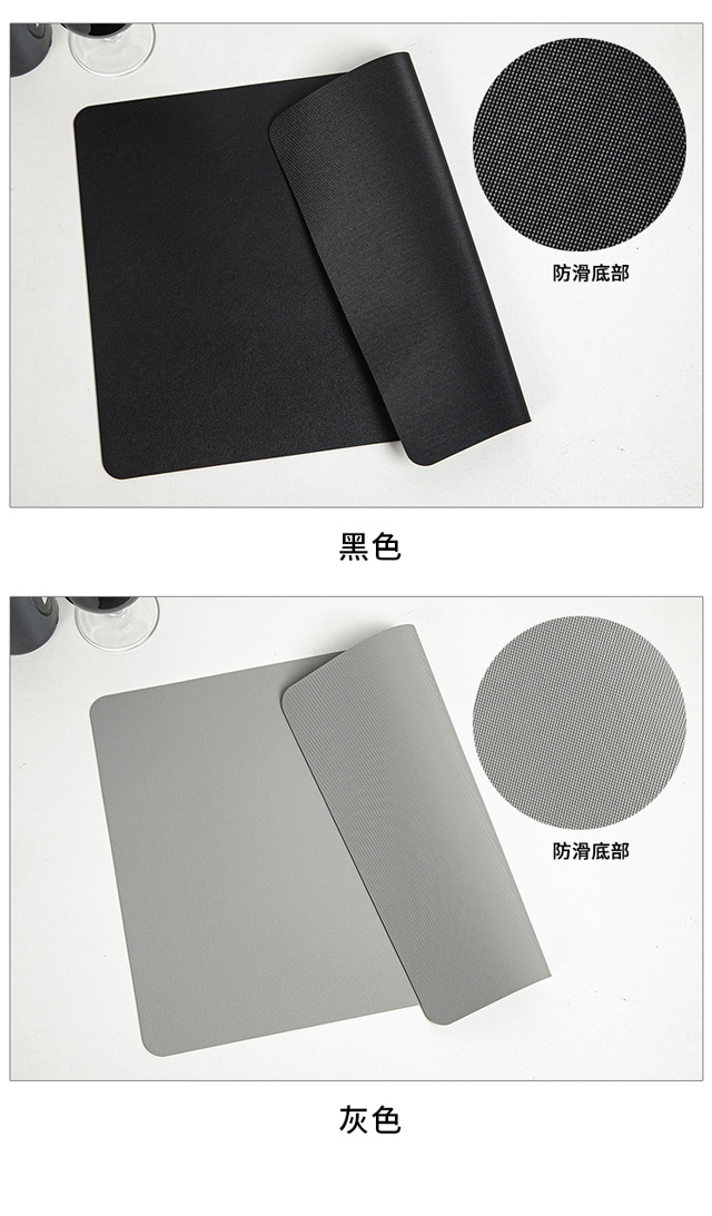 Creative Nordic-style square anti-slip bottom leather placemats, waterproof and oil-proof Western-style heat insulation pads, household heat-resistant pads pic 12
