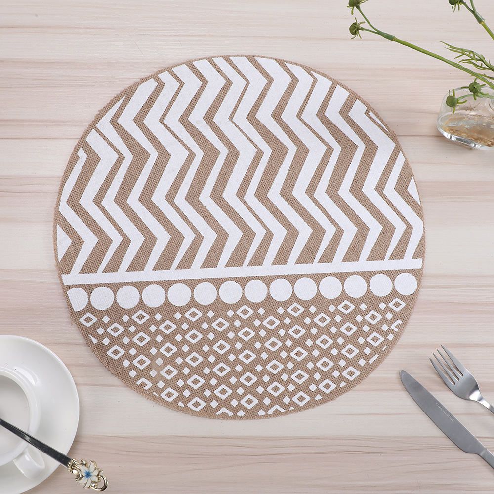 European-style home decoration placemats, Amazon anti-slip, heat-resistant and heat-insulating printed table MATS, coffee tables, high-end linen woven Western placemats, heat-resistant table MATS, essential quality guarantee for dining tables pic 6