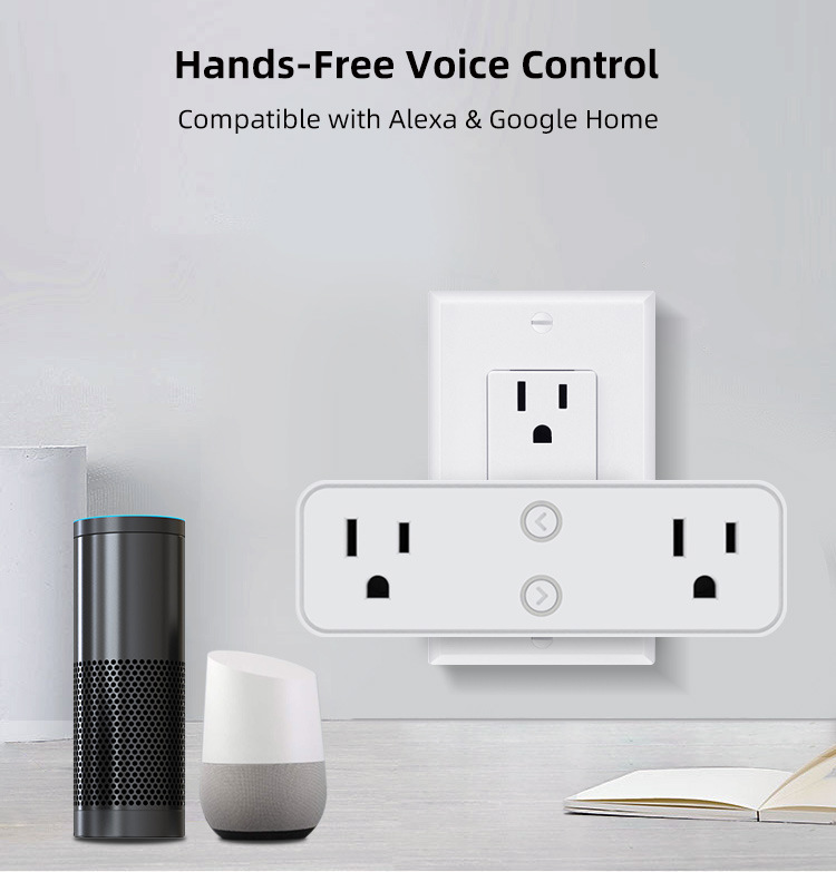 Us-spec 1-to-2 10A wireless smart socket Alexa multi-functional plug Doodle smart wifi socket pic 7