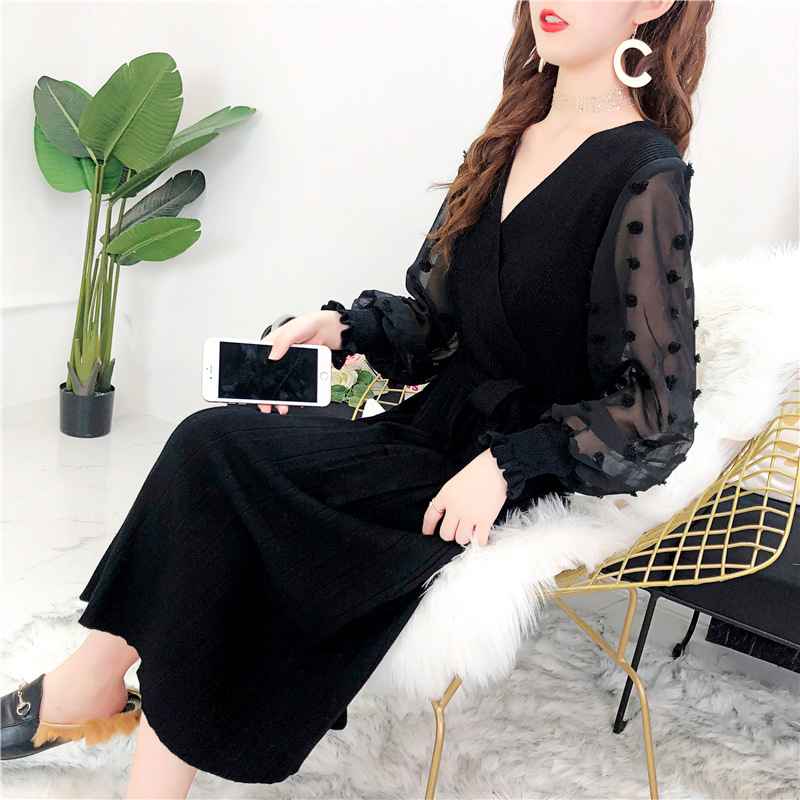 A new mid-length base layer for early autumn, a loose and ethereal knitted sweater and women's dress pic 22