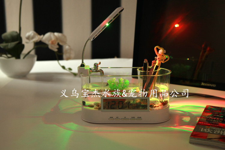 Creative desktop aquarium USB mini small ecological ornamental Golden Dragon fish acrylic fish tank manufacturer wholesale pic 15