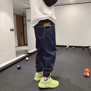 童装男童牛仔裤春秋款2022儿童一体绒裤子中大童秋冬加绒宽松韩版详情5