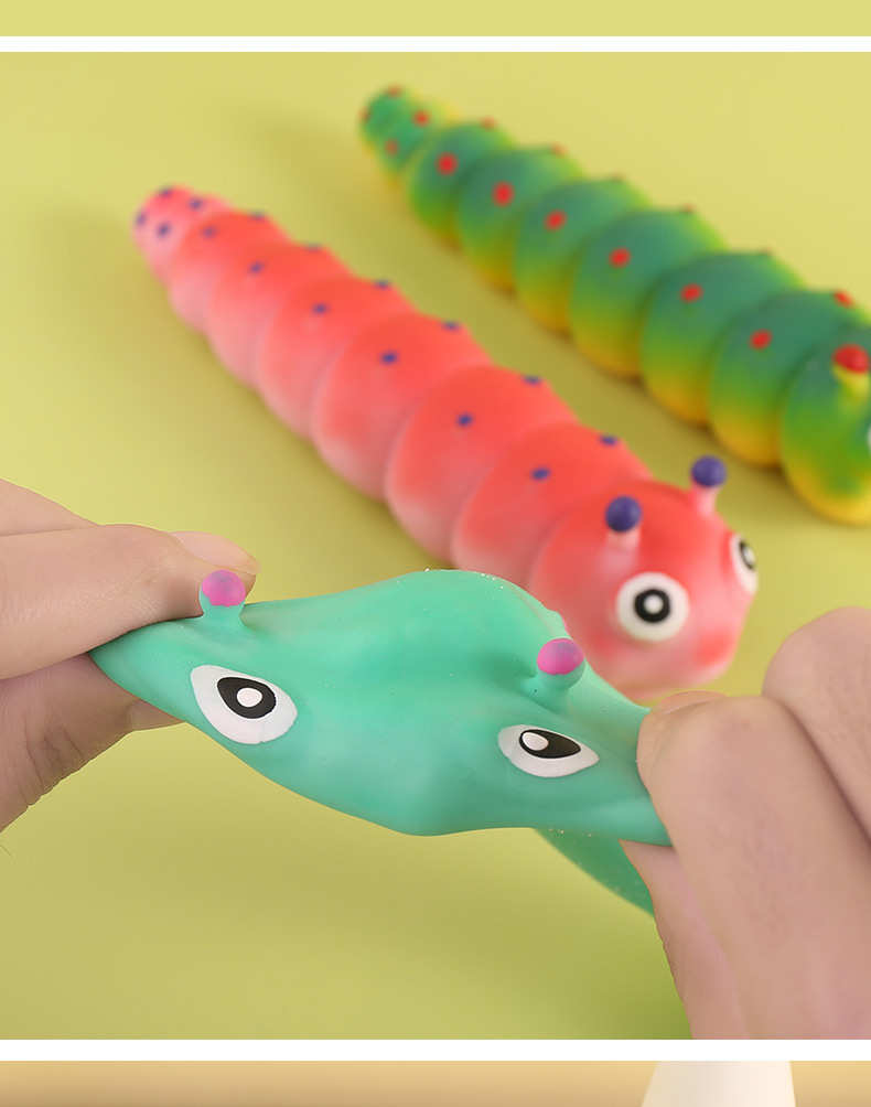 新品解压毛毛虫拉拉乐变形拉伸彩色毛毛虫创意TPR软胶毛毛虫儿童详情2