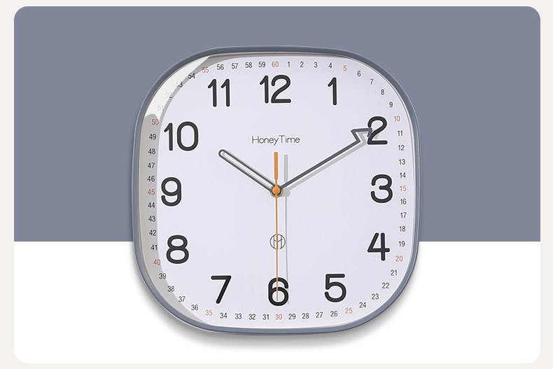 Square, simple and silent wall clock for living room, 2023 new modern and fashionable home bedroom and dining room wall clock pic 14