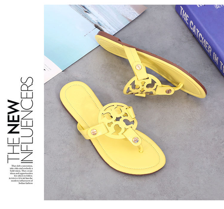 TB皮革人字拖鞋女鞋夏季美国大牌时尚女士凉拖鞋slippers欧美跨境详情16