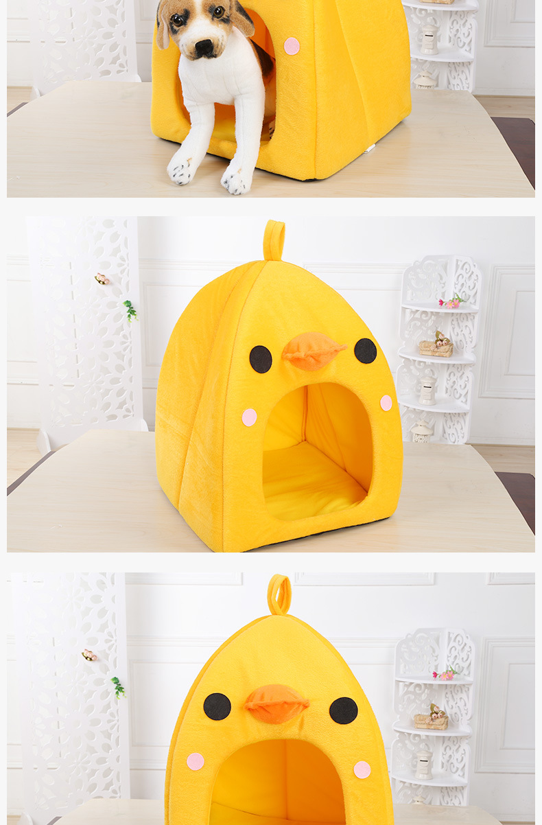 Creative and cute little yellow duck pet bed mat, comfortable Samoyed husky dog bed mat, pet house pic 7