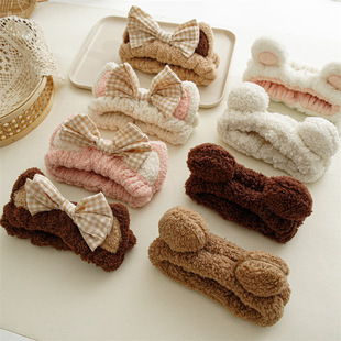 头饰新款蝴蝶结发饰 儿童纯色婴儿发带发饰宽边女童宝宝微弹头带                              详情11