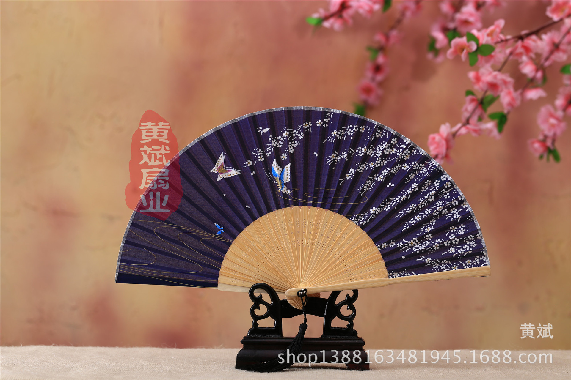 古风古典礼品真丝竹扇子日式和风扇樱花扇 折扇批发 舞蹈道具扇详情32