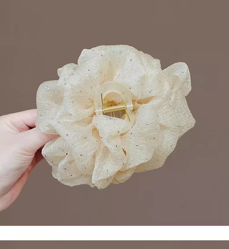 双面网纱云朵泡泡抓夹女气质蝴蝶结发夹女高级感后脑勺鲨鱼夹头饰详情11