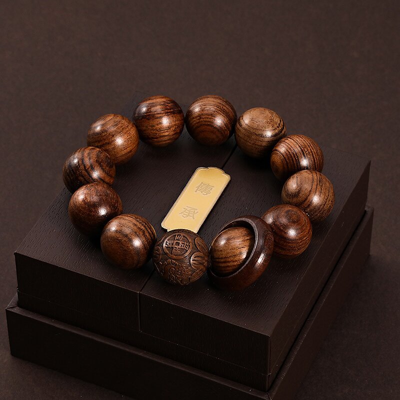 黑花梨男士佛珠手串紫光檀阴沉木跑环手串批发佛珠手链直播福利详情3