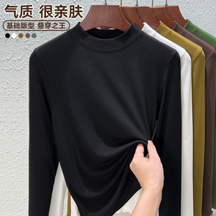 High-count 80-count double-sided mercerized cotton short-sleeved white T-shirt for women in summer, loose round-neck V-neck, versatile T-shirt, 1688 pic 7