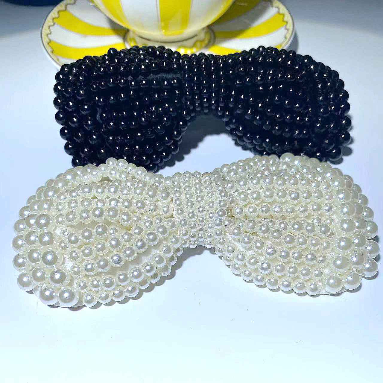 韩版珍珠蝴蝶结手工串珠配件发夹边夹发箍配件包包鞋帽服配件批发详情5