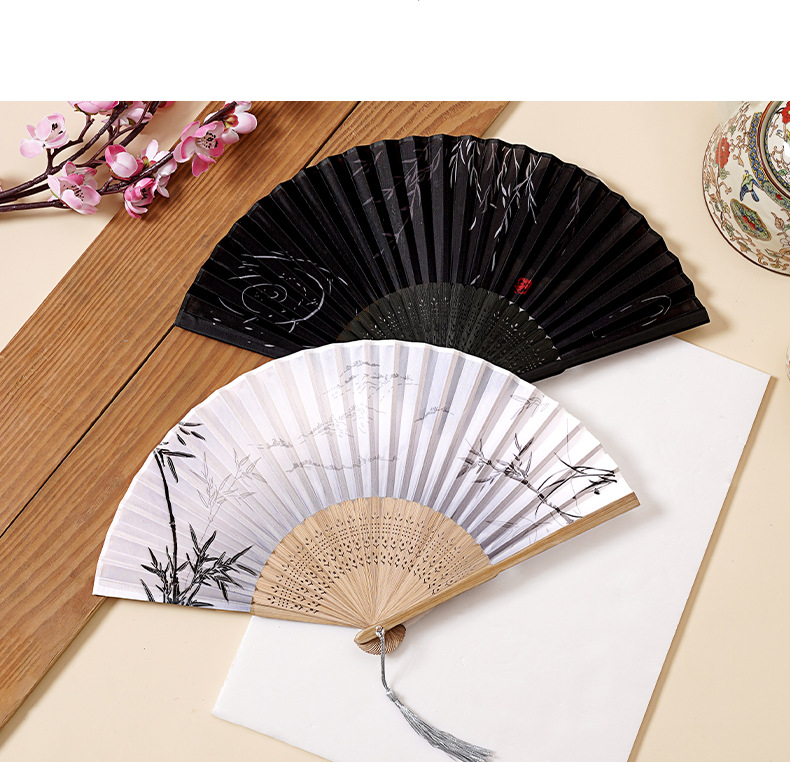 中国风夏日随身流苏扇子折扇古风古代汉服男式汉服儿童舞蹈小竹扇详情10