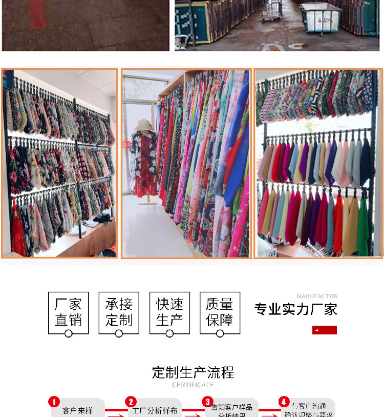 Spring and summer new in-stock pearl chiffon printed fabric summer dress small floral pattern Hanfu fabric polyester chiffon pic 16