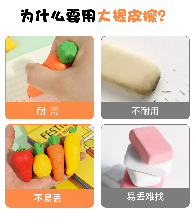 可爱创意巨无霸水果橡皮卡通橡皮擦 儿童小学生大橡皮擦文具批发详情4