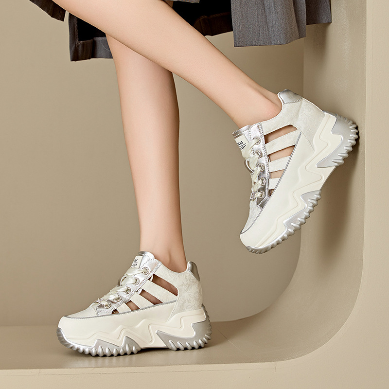 女鞋2024休闲运动老爹鞋子女士小白鞋透气女夏季凉鞋女详情1