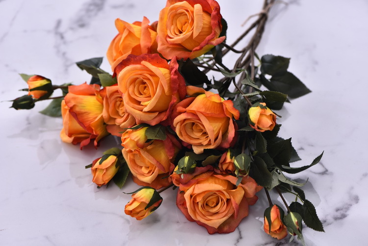 5 pieces of retro charred edge rose artificial flower decoration, artificial flower imitation dried flower, home soft decoration withered and dry, wedding Lanjin artificial rose wholesale pic 52