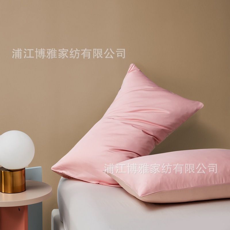 New Product 2022 Light Luxury Pair Pillowcase, 60-count long-staple cotton AB panel design, double-piece universal pillowcase wholesale pic 25