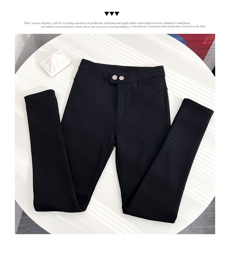 小个子外穿加绒打底裤女2023春秋新款小黑裤弹力显瘦小脚魔术裤子详情49